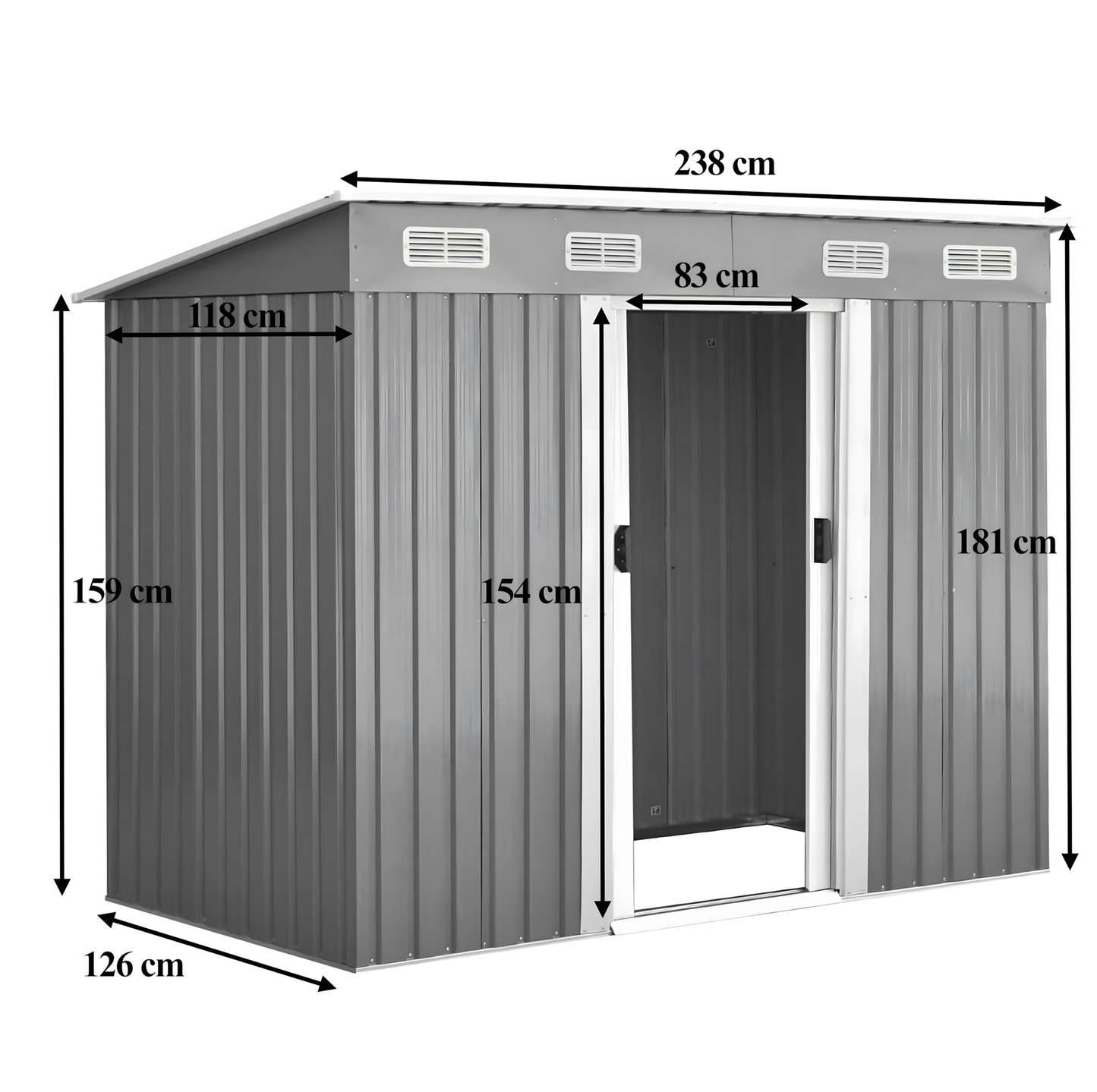 Domek Szopa na Narzędzia Schowek Ogrodowy 238x126x181cm