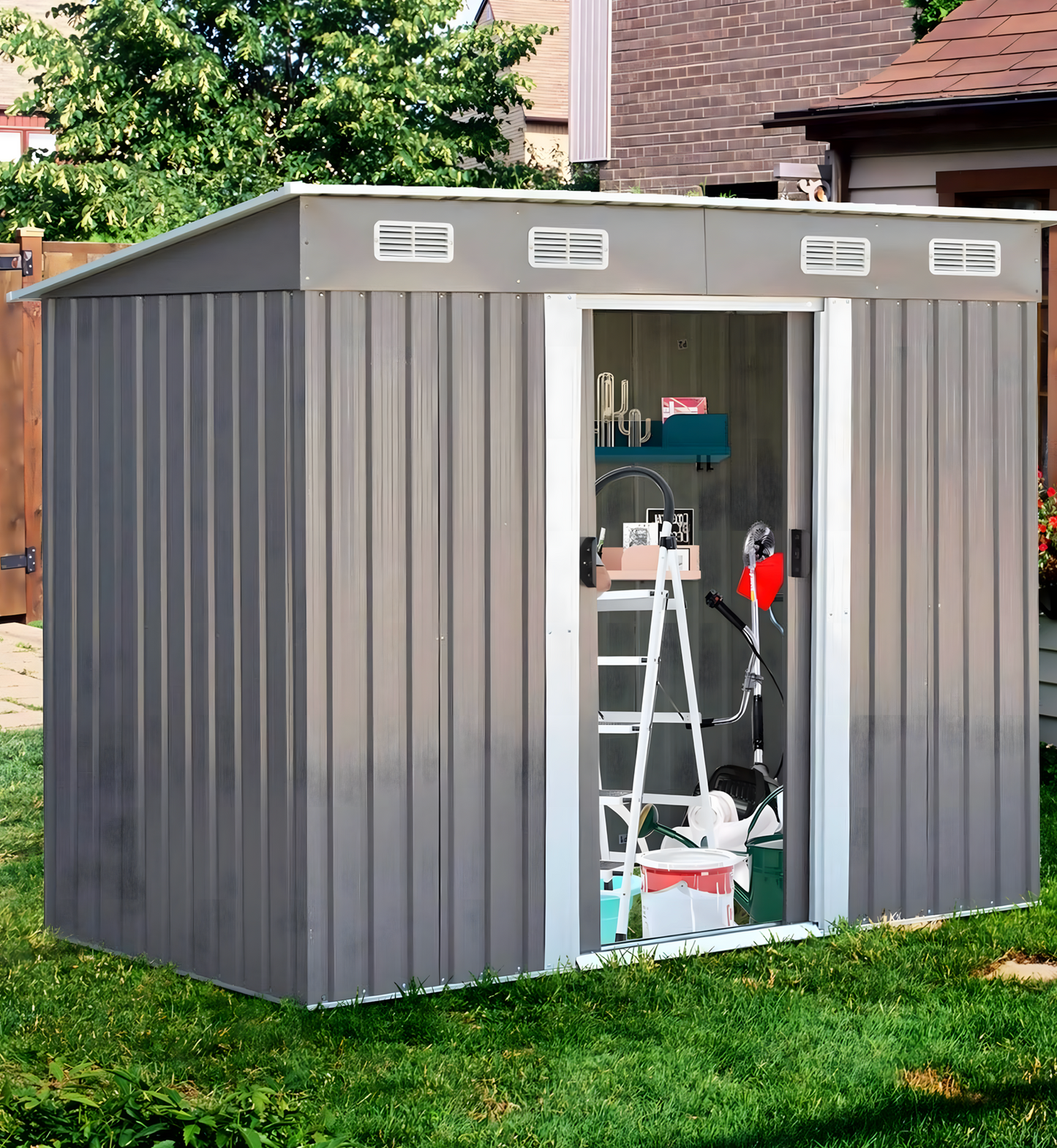 Domek Szopa na Narzędzia Schowek Ogrodowy 238x126x181cm